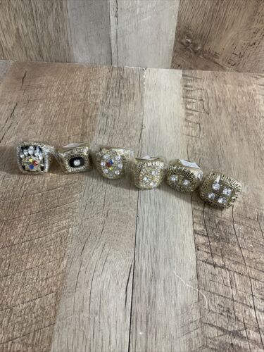 XiaKoMan Pittsburgh 6 time 'Steelers Superbowl Champions Rings Set of 6 (6922799022263)